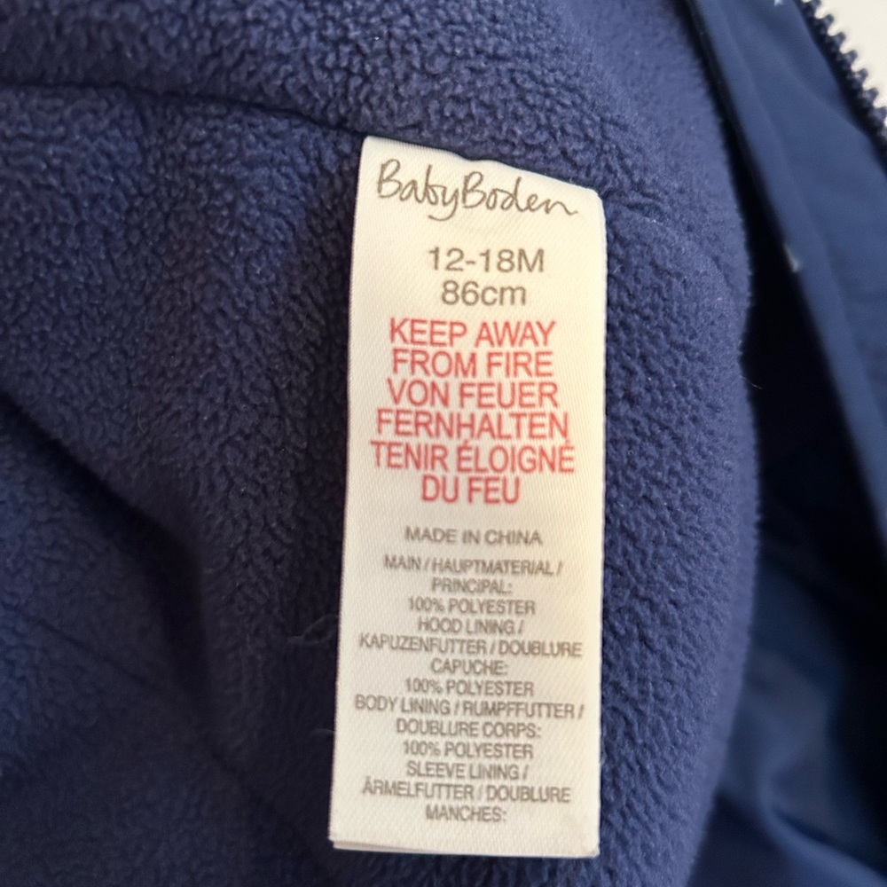 Baby Boden Space-Themed One Piece Snowsuit - Navy - Picture 8 of 9